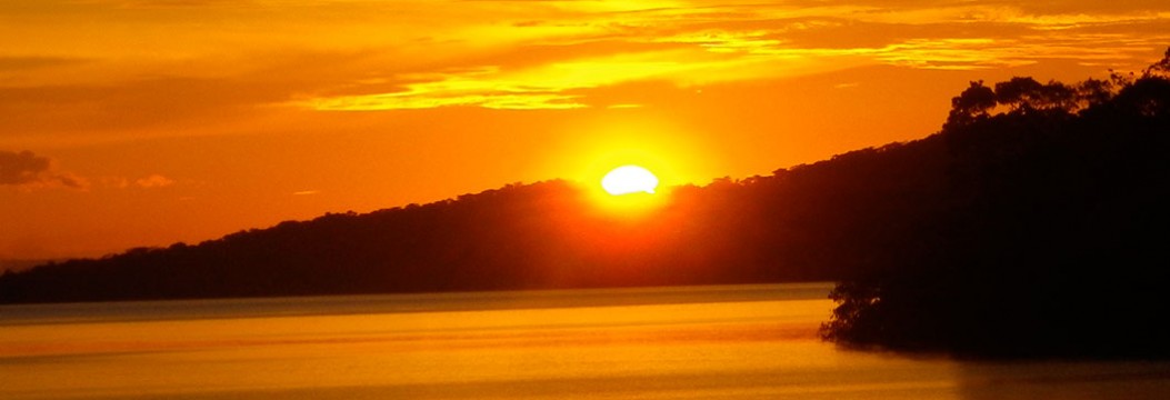sunset over lagoon in nicaragua